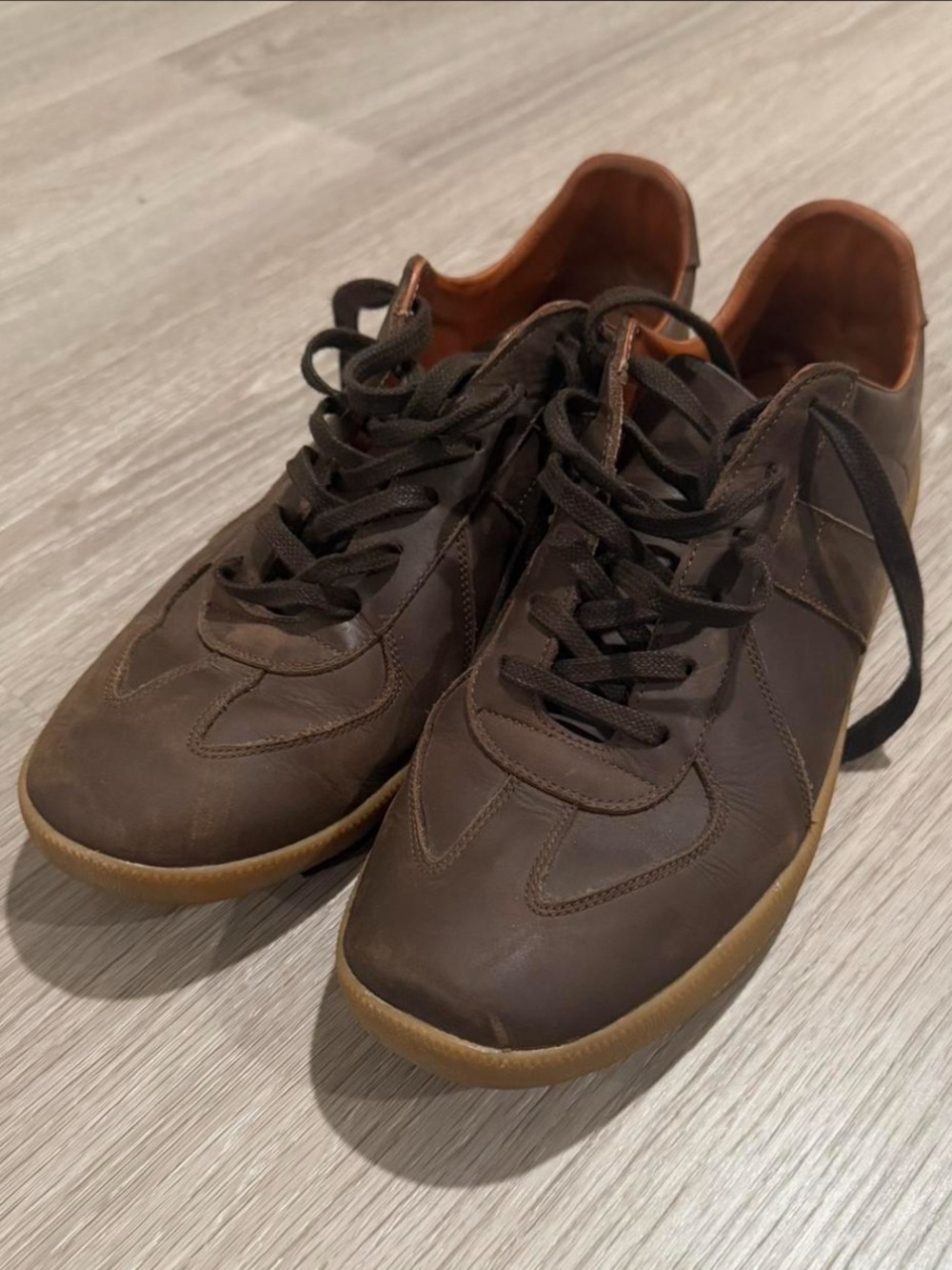 Beckett Simonon Brown Leather Sneakers with Gum Sole